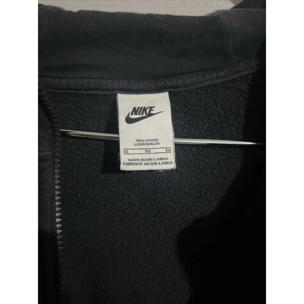 Nike Hoodie Mens XL Black Full Zip Fleece Sweatshirt Swoosh Logo Casual